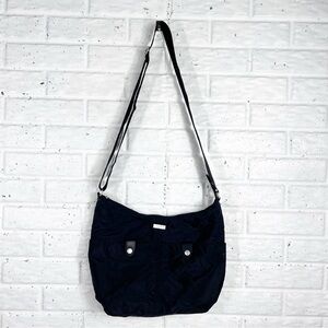 BAGGALLINI Black & Silver long crossbody purse | convertible Belt Bag